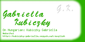 gabriella kubiczky business card